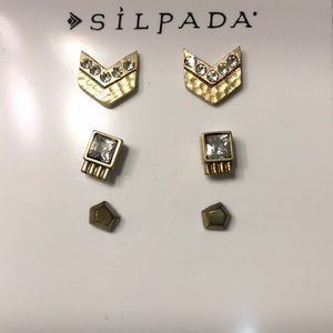 Silpada Brass 3 pack Post Earrings
